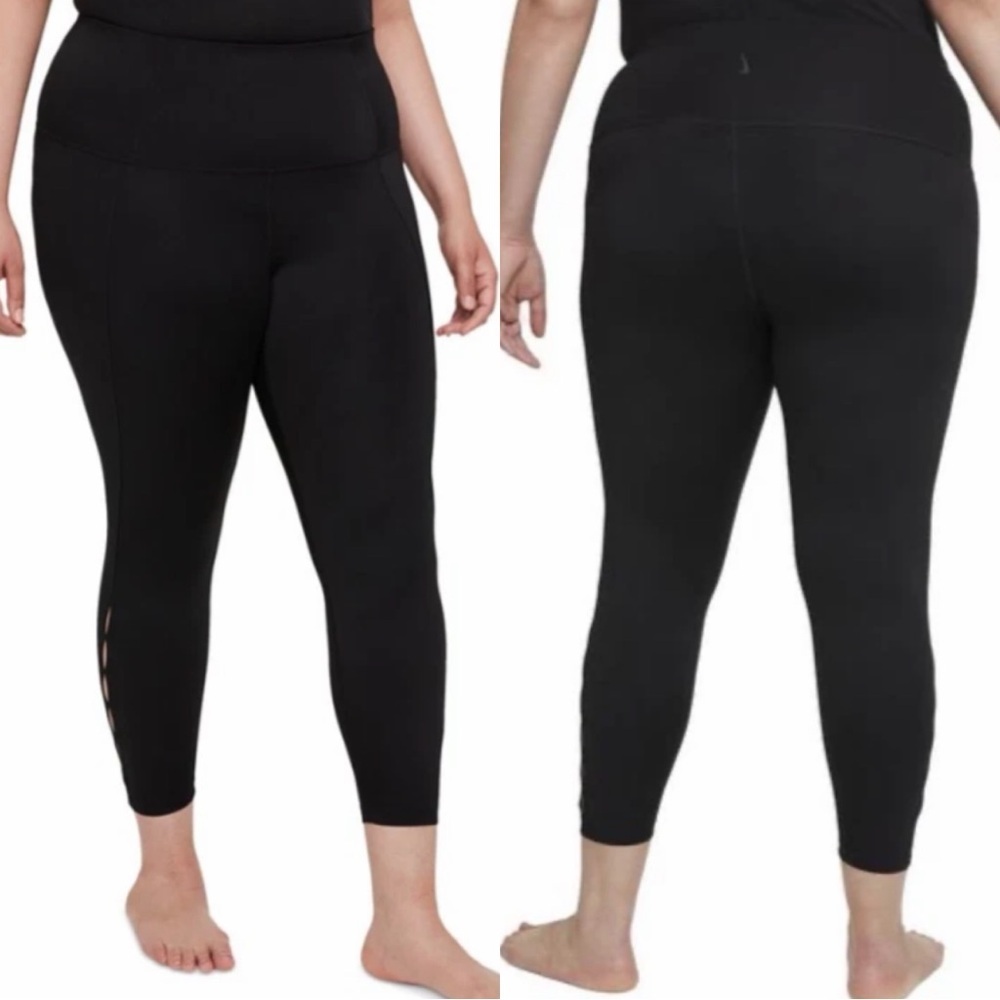NWOT Nike Plus Size 2X ‘Yoga Training Dri-Fit High-Waisted 7/8 Cutout Leggings’